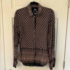 Cino Black and Tan Blouse XL